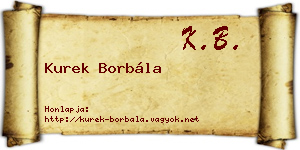 Kurek Borbála névjegykártya